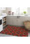 Sun Collection Green Red Abstract Patterned Woven Backing Modern Decorative Carpet solar50 - 3