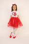 Girl's Red Heart Print T-Shirt Red Tutu Skirt Suit April 23Th October 29Th Show Outfit - 6