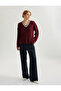 Long Sleeve Hair Knit Women's Oversize V-Neck Sweater - 2
