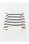 Crew Neck Striped Long Sleeve Women's Knitwear Sweater - W49933Z8 - 7