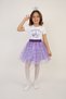 Girls' Purple Princess Pattern T-Shirt Purple Crowned Skirt Suit April 23, October 29 Show Outfit - 5