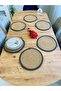 Jute, Wicker, Decorative Dining Table Set, Subla Set, American Service, Bohemian Style, 6'Subla 6-Piece