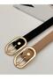 Set of 2 Oval Gold Buckle Women, Belt, Jacket Belt. Dress Belt Trouser Belt