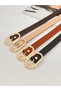Set of 4 Oval Gold Buckle Women, Belt, Jacket Belt. Dress Belt Trouser Belt - 3