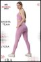 Women's Top and Bottom Set Fitness Pilates Running Athlete Slim Fit Leggings Double Pocket High Waist Lycra Lila 3065 - 2