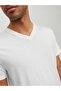 JJEORGANIC BASIC TEE SS V-NECK NOOS أبيض - 4