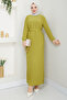 Women's Seasonal Belted Length Pleated Candy Fabric Dress - 8