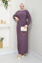 Women's Seasonal Belted Length Pleated Candy Fabric Dress - 5