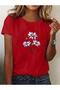 Daisy Patterned Basic T-Shirt