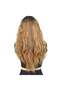 Fluffy Wavy Long Fiber Synthetic Wig - Black / Caramel Ombreli - 4