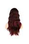 Wavy Riveted Fiber Synthetic Medium Wig - Red Brown - 8