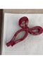 Women's Burgundy 11cm Large Size Bow Buckle - 4