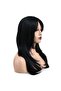 Layered Cut Riveted Straight Fiber Synthetic Medium Wig - Black - 2