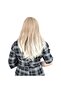 Medium Size Fiber Synthetic Wig with Straight Rivets - Caramel / Platinum Highlights - 4