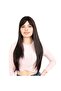 Fiber Synthetic Long Straight Bangs Wig - Brown