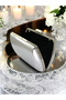Silver Gray Lame Wrinkled Skin Leather Metallic Color Chain Strap Evening Dress Bag - 3
