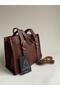 Bag Women's Burgundy Cross Shoulder Strap Bag with Sewing Detail - 3