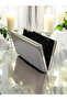 Anthracite Gray Platinum Wrinkled Skin Leather Metallic Color Chain Strap Evening Dress Bag Wedding Engagement Graduation - 3