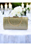 Special Design Metal Handle Crystal Stone Double Color Evening Dress Bag Kına - 3
