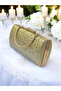 Special Design Metal Handle Crystal Stone Double Color Evening Dress Bag Kına - 4