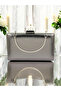 Anthracite Gray Platinum Wrinkled Skin Leather Metallic Color Chain Strap Evening Dress Bag Wedding Engagement Graduation - 6