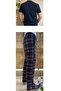 Navy Blue Regular Fit Bottom Plaid Checked Cotton Knitted Crew Neck Men's Pajama Set with Pockets - 6