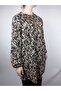 Women's Black Brown Lace-Up Neckline Buttoned Long Sleeve Sleeve Ankle Elastic Ribbed Oval Hem Tunic - 2