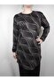 Women's Brown Long Sleeve Crew Neck Elastic Wrist Lizy Oval Hem Tunic