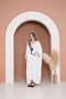 Women's Wide Cut Embroidered Viscose Evening Dress - 6