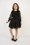 Girl's Black Flower Pattern T-Shirt Skirt Suit April 23, October 29 Show Outfit - 7