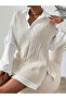 Knitted Detail 75 cm Long Women's Sweater