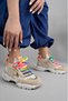 Women's Sneaker Textile Lace-Up Sports Shoes Beige - 8
