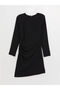 Women's Dress - Crew Neck, Solid, Long Sleeve - 6