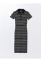 Polo Neck Striped Women's Dress - 5