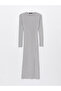 XSIDE Crew Neck Plain Long Sleeve Women's Bodycon Dress - 6
