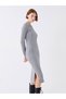 Crew Neck Straight Long Sleeve Women's Dress - 3