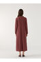 Nevavm Contrast Collar Textured Dress - 4
