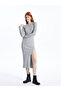 XSIDE Crew Neck Plain Long Sleeve Women's Bodycon Dress - 2