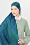 Bohemian Jacquard Shawl - Blue Green Gi Shine - 2
