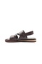 Lightweight Design Genuine Leather Men's Brown Velcro Comfort Sandals - 4