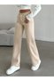 Women's High Waist Beige Jeans Loose Beige Denim Pants Palazzo Julia
