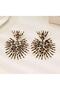Leopard Pattern Gold Detail Vintage Women's Earrings - 6