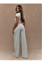 Gray Stretchy Loose Fitting Baggy Women's Sweatpants - under Pants Tessetür Gi̇626 - 2