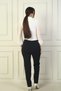 Women's Elastic Waist Side Pocket Striped Wide Leg Steel Trousers - 4