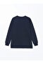 Lcw Modest Navy Blue Crew Neck Printed Oversize Women's Sweatshirt Tunik - 6