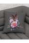 Modern Designed Gray Floor Floral Patterned 4-Piece Digital Printed Gift Pillow Throw Pillow Cover - 3