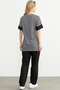Stripe Combination Combed Cotton Trousers Suit - Black - 6