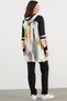 Large Size Hooded Colorful Suit - Black - 6