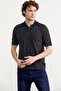 Cotton Polo Neck Short Sleeve Knitwear T-Shirt - Anthracite - 4