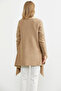 Double Color Long Knitwear Poncho - Sand - Cream - 8